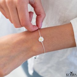 "Marguerit" sølv armbånd med marguerit