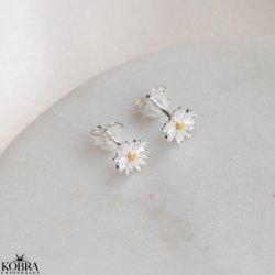 "Marguerit" silver earrings with daisies