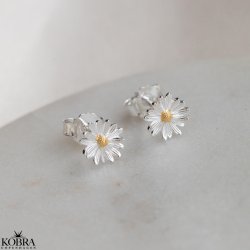 "Marguerit" silver earrings with daisies