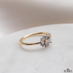 "Marguerit" guld ring med margueritter