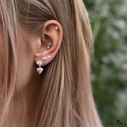 "Liva" restikker med sm slv hjerter (small)