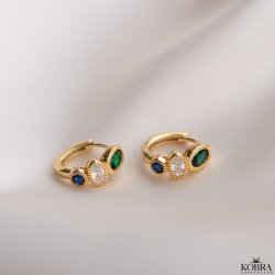 "Martine" 18 karat forgyldte reringe med sten