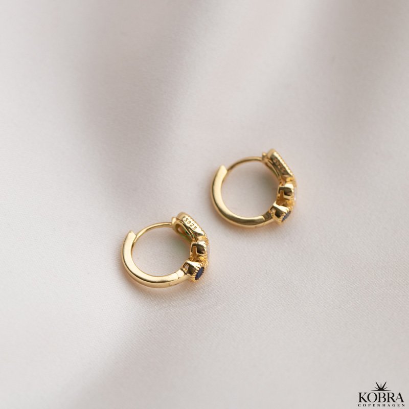 "Martine" 18 karat forgyldte reringe med sten