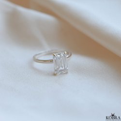 "Martini" Solitaire slv ring med stor zirkonia sten