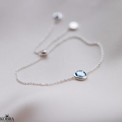 "Elegance" birthstone bracelet in silver // find your personal stone