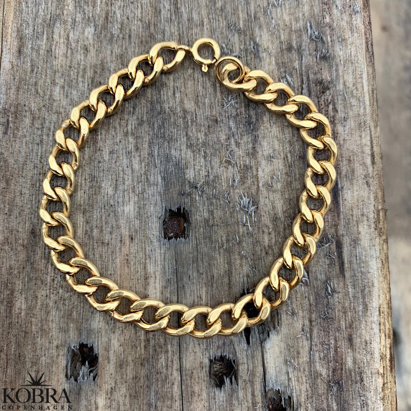 "Panzer" 18 karat forgyldt armbnd med brede led