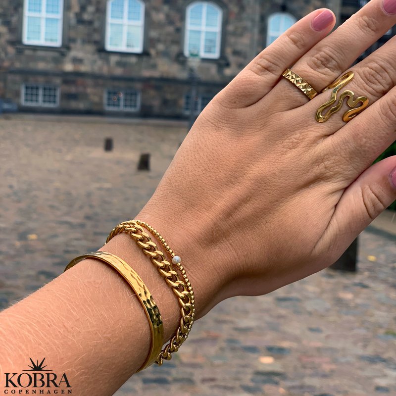 "Panzer" 18 karat forgyldt armbnd med brede led