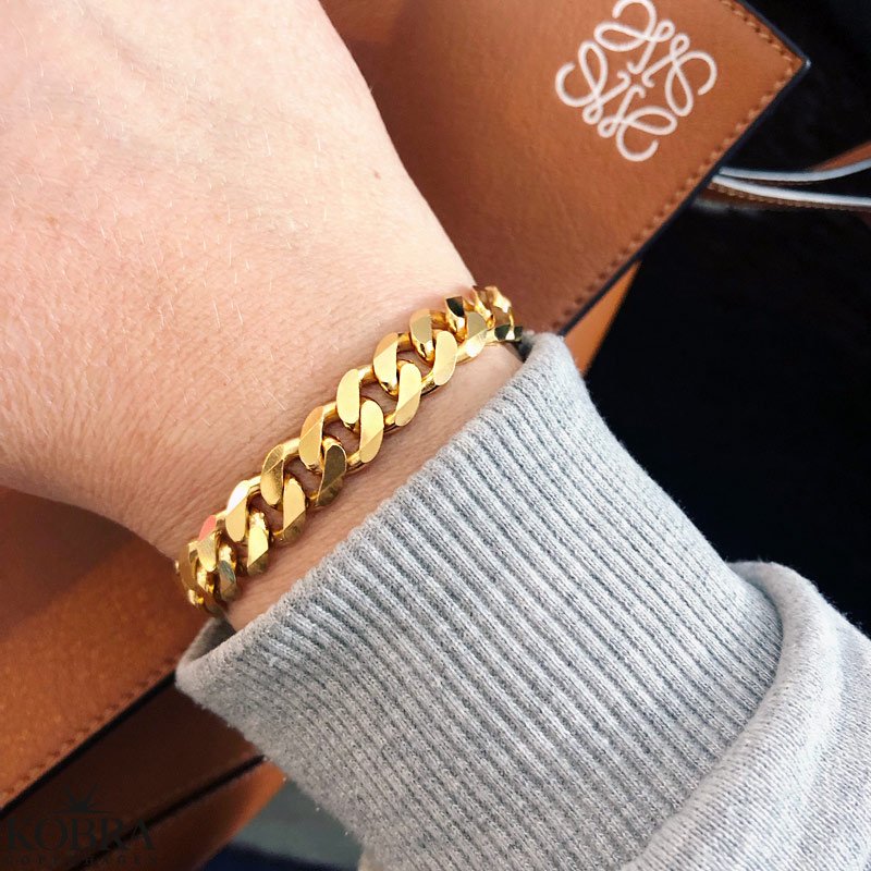 "Clinton" 10mm panzer armbånd forgyldt med 18 karat