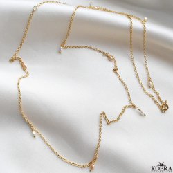 "Wilma" belly chain 18 carat goldplated with 10 genuine freshwater pearls