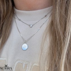 "Mayday Circle" Mini sterling slv halskde med gravering