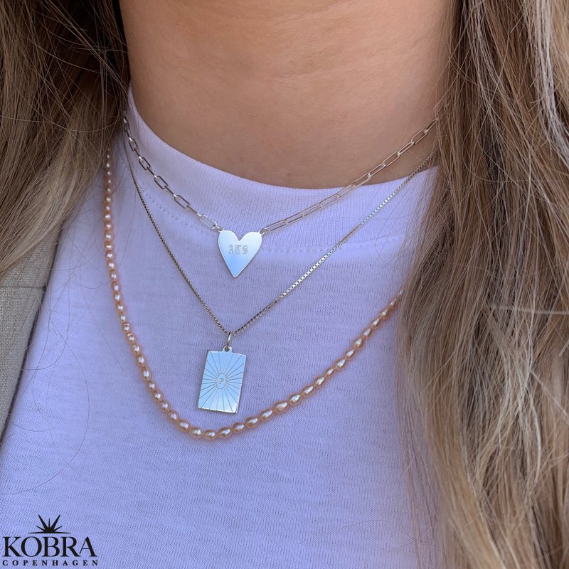 "Mathilde" halskde med hjerte i sterling slv