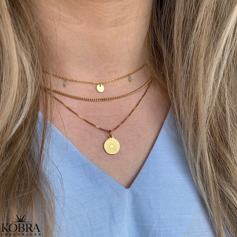 "Mayday Circle" mini guldhalskde med gravering