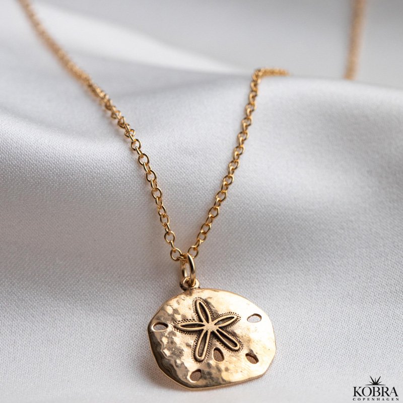 "Mayflower" guld halskde med hammerslet amulet