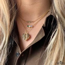 "Brazil" gold-plated necklace with colored stones