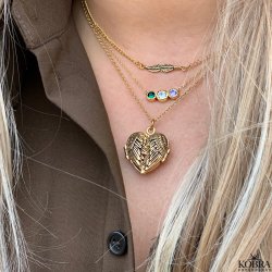 "Merle" 18 carat gold plated necklace / choker with feathers