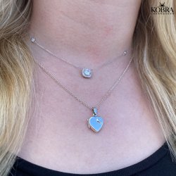 "Jasmin" hjerte medaljon i slv