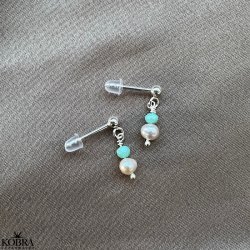 "Melissa" slv restikker med hvide ferskvandsperler