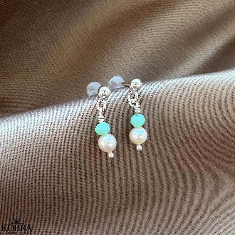 "Melissa" slv restikker med hvide ferskvandsperler