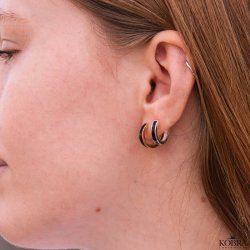 "Melvin" hoops med sort emalje i slv