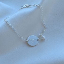 "Merci" silver bracelet with personal engraving