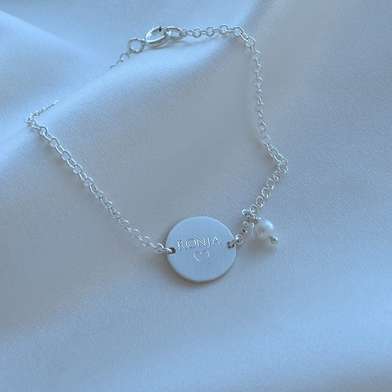 "Merci" silver bracelet with personal engraving