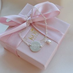 "Merci" silver bracelet with personal engraving