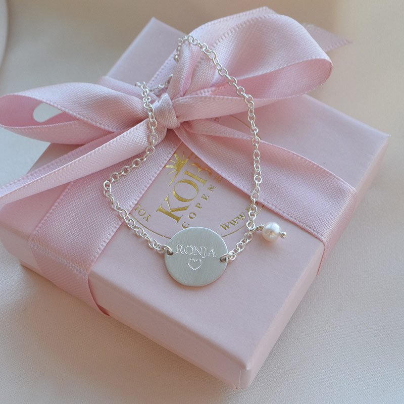 "Merci" silver bracelet with personal engraving