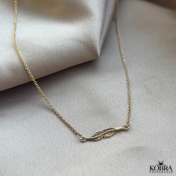 "Merle" 18 carat gold plated necklace / choker with feathers