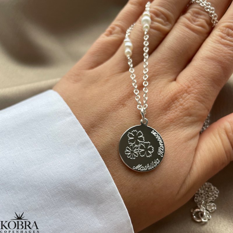 "Midsommar" sølv halskæde med gravering