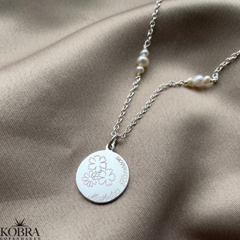 "Midsommar" sølv halskæde med gravering