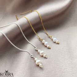 "Midsommar" perle øreringe på sølv øretråde