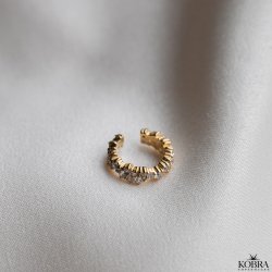 "Mikami" gold earcuff with stones and unique design