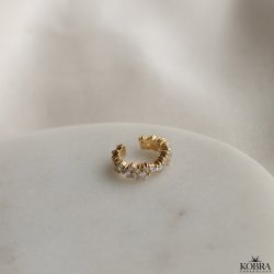 "Mikami" gold earcuff with stones and unique design