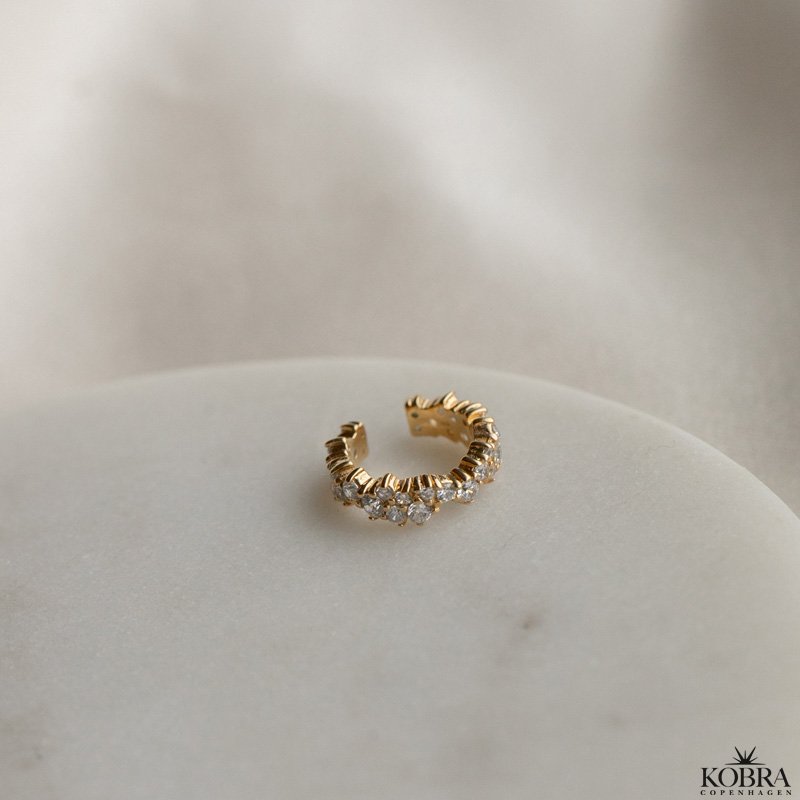 "Mikami" gold earcuff with stones and unique design