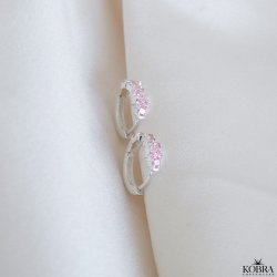  "Mikami" unikke slv hoops med lyserde sten (small)