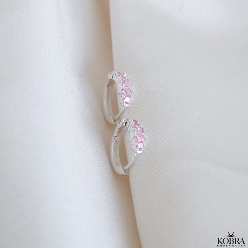  "Mikami" unikke slv hoops med lyserde sten (small)