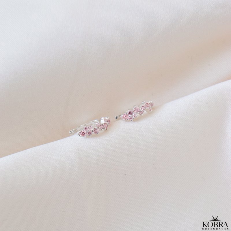  "Mikami" unikke slv hoops med lyserde sten (small)