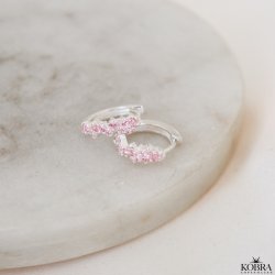  "Mikami" unikke slv hoops med lyserde sten (small)