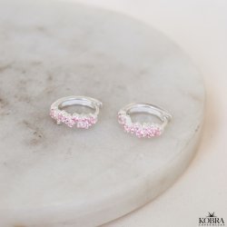  "Mikami" unikke slv hoops med lyserde sten (small)