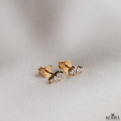"Mikami" gold mini earrings in a unique design