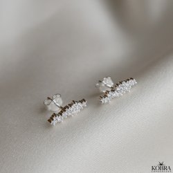 "Mikami" slv restikker (medium) med hvide sten