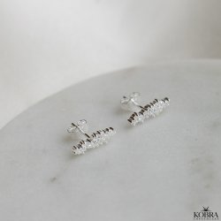 "Mikami" slv restikker (medium) med hvide sten