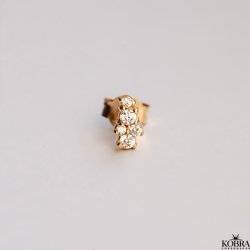 "Mikami" 18 karat forgyldt restik (mini) med sten, 1 stk