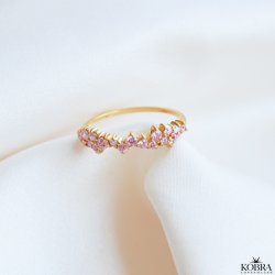  "Mikami" 18 karat forgyldt ring med lyserde sten