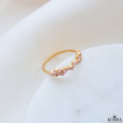  "Mikami" 18 karat forgyldt ring med lyserde sten