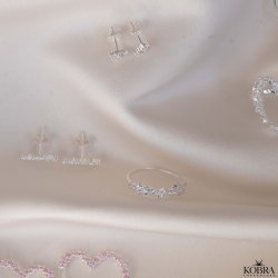 "Mikami" slv restikker (medium) med hvide sten