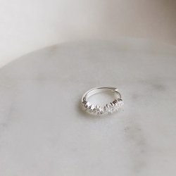 "Mikami" s�lv hoop med sten, 1 stk (Medium)
