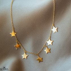 "Mina" gold necklace with small star pendants
