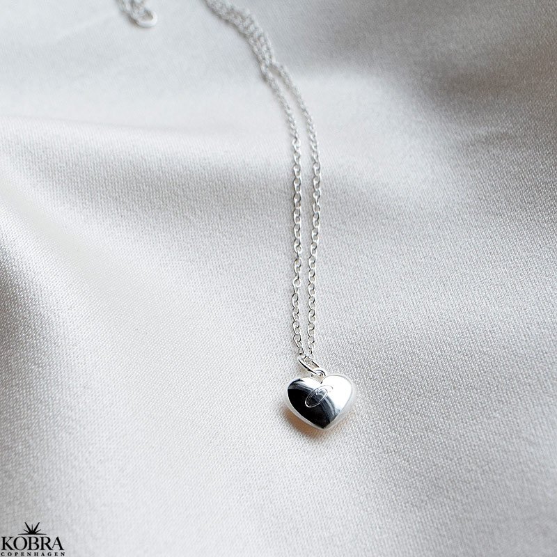 "Mini Liva" slv hjerte halskde med personlig gravering