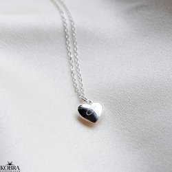 "Mini Liva" slv hjerte halskde med personlig gravering